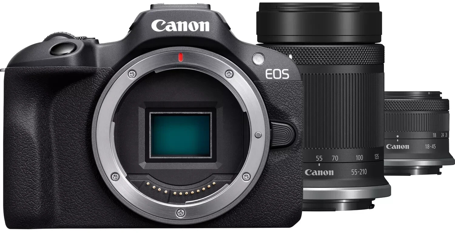 Canon EOS R100 schwarz mit RF-S 18-45mm IS STM + RF-S 55-210mm f/5-7.1 IS STM