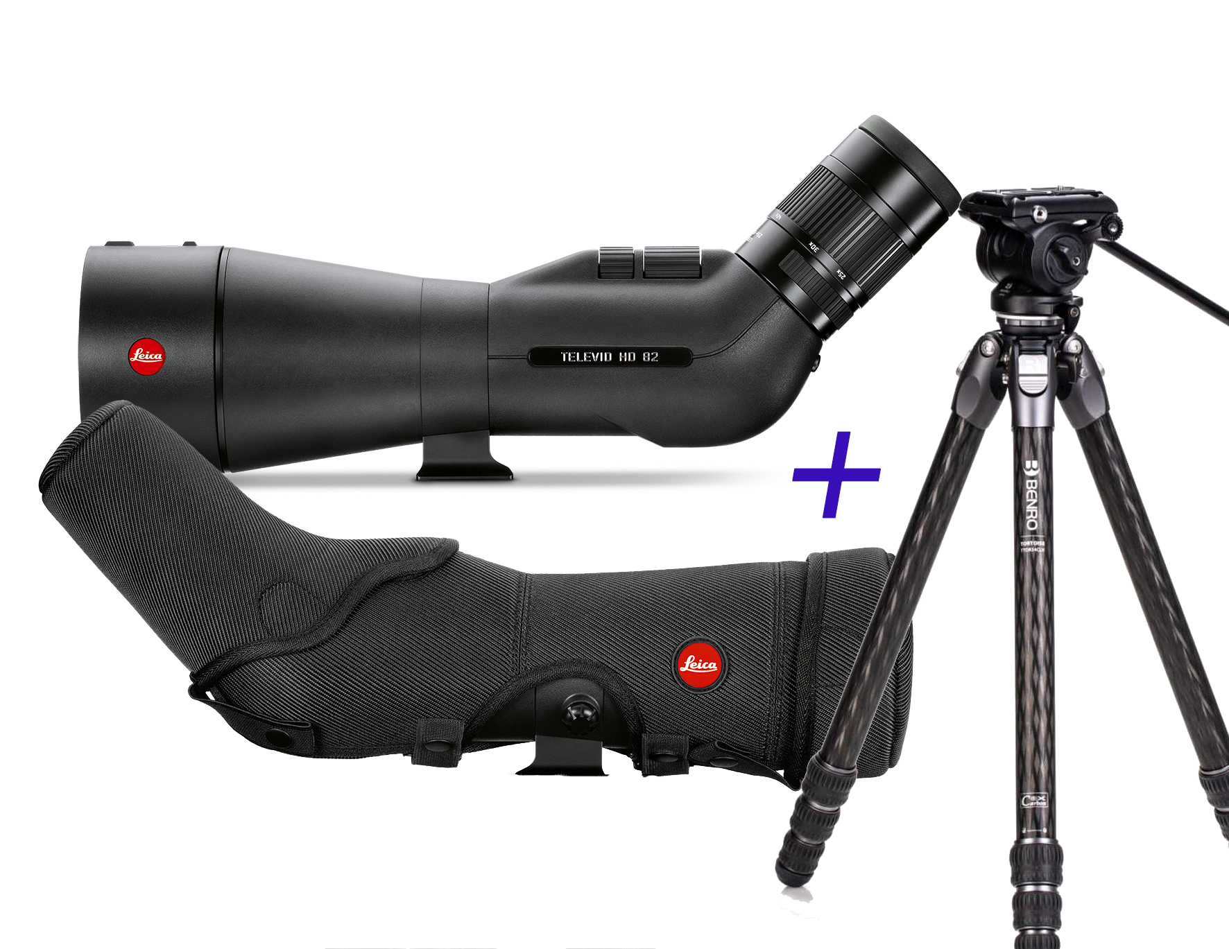 Leica Televid HD 82 Set inkl. 20-60 Okular (Neuheit) Travel-Kit inkl. Leica Tasche & Benro Stativ TTOR34CLVS4PRO