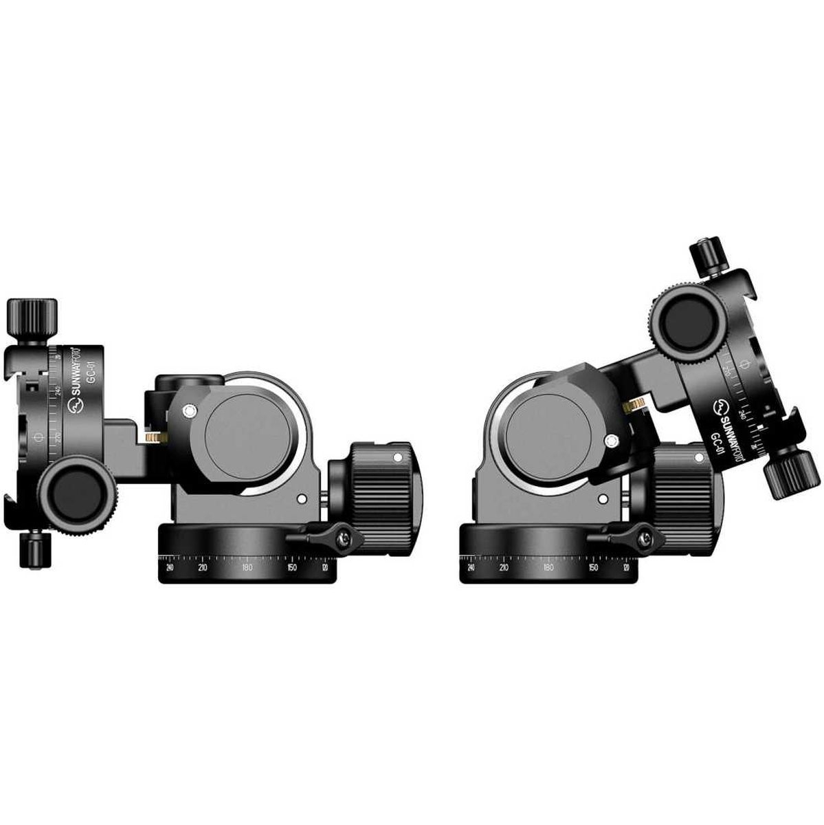 SUNWAYFOTO GH-PRO II+ 3-Wege-Stativkopf mit Getriebe inklusive Arca Swiss Plate DP-60G