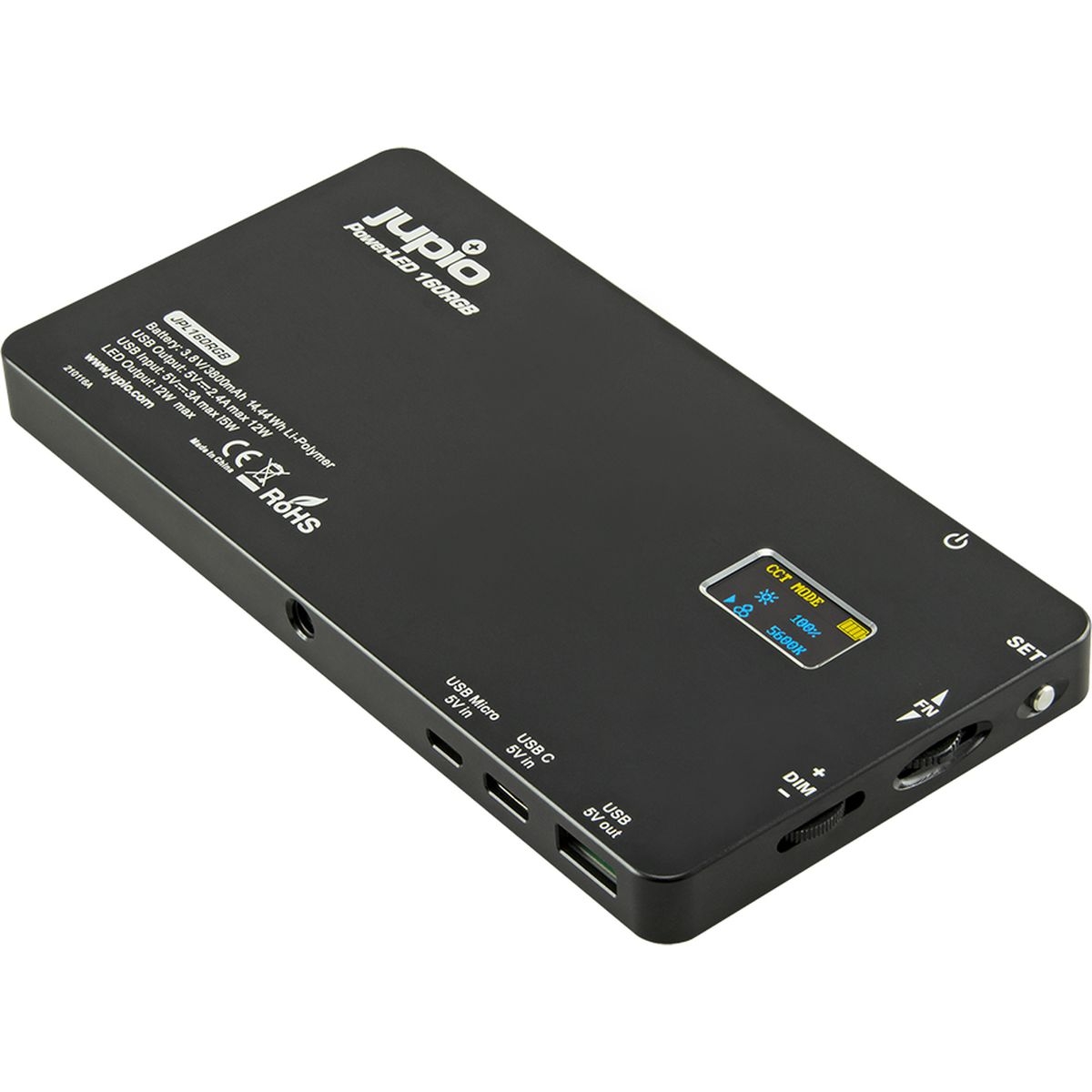 Jupio PowerLED 200A LED-Videoleuchte mit integrierter Powerbank