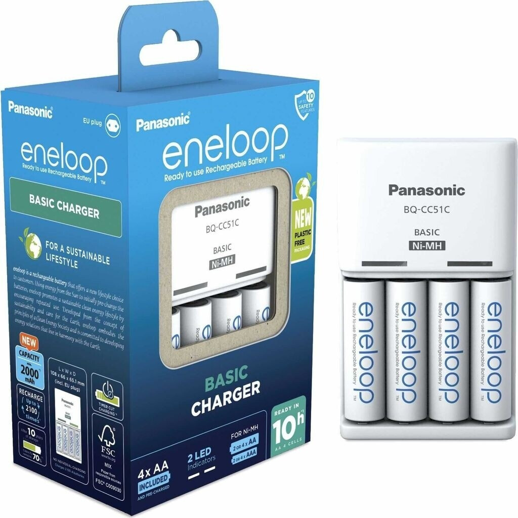 Panasonic eneloop BQ-CC51C mit 4x AA