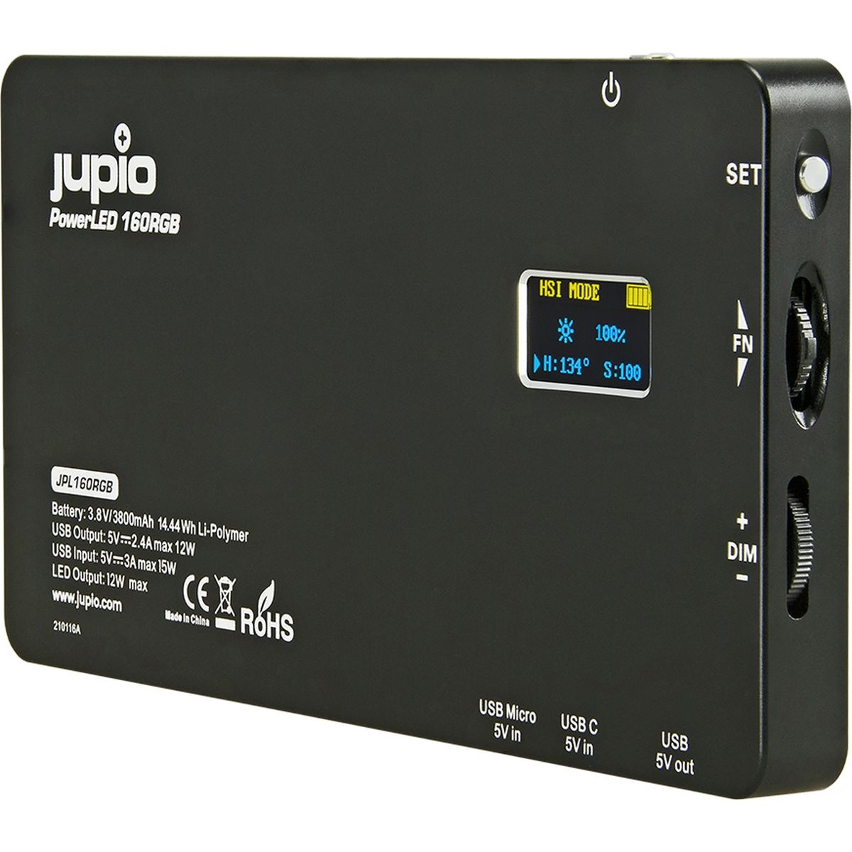 Jupio PowerLED 200A LED-Videoleuchte mit integrierter Powerbank