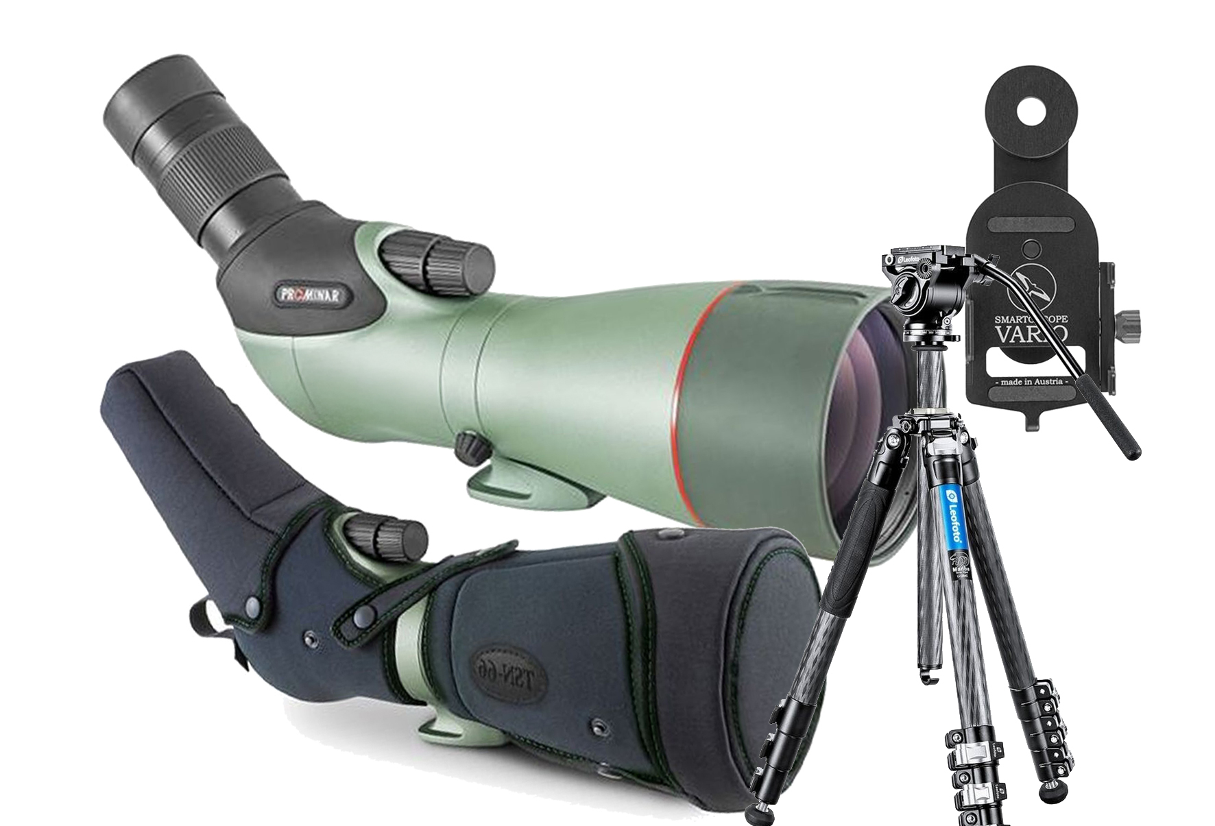 KOWA TSN-99A PROMINAR 30-70x99 Travel-Kit (inkl. Tasche + Vario Scope Adapter + Leofoto Manba LV-324C BV-10)