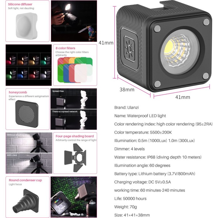 Ulanzi L2 Cute Lite Waterproof LED Light