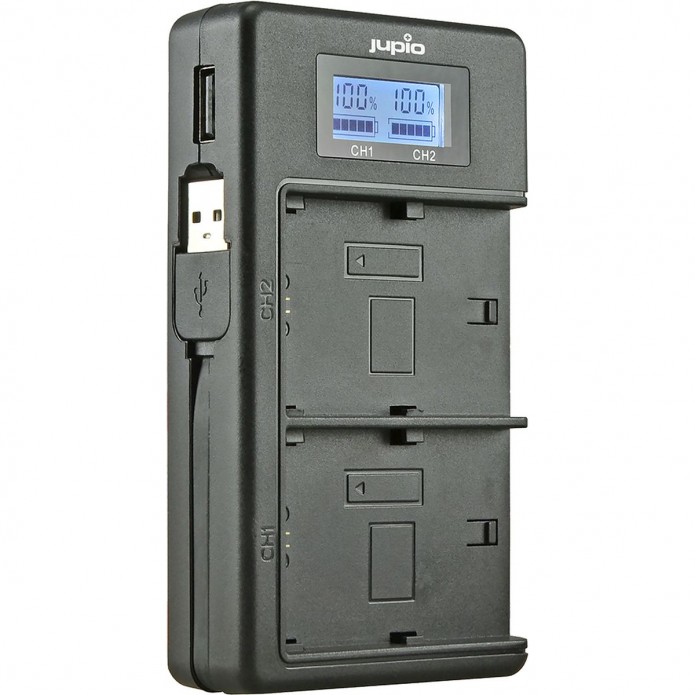 Jupio USB Dedicated Duo Charger LCD für Canon LP-E17 Akkus