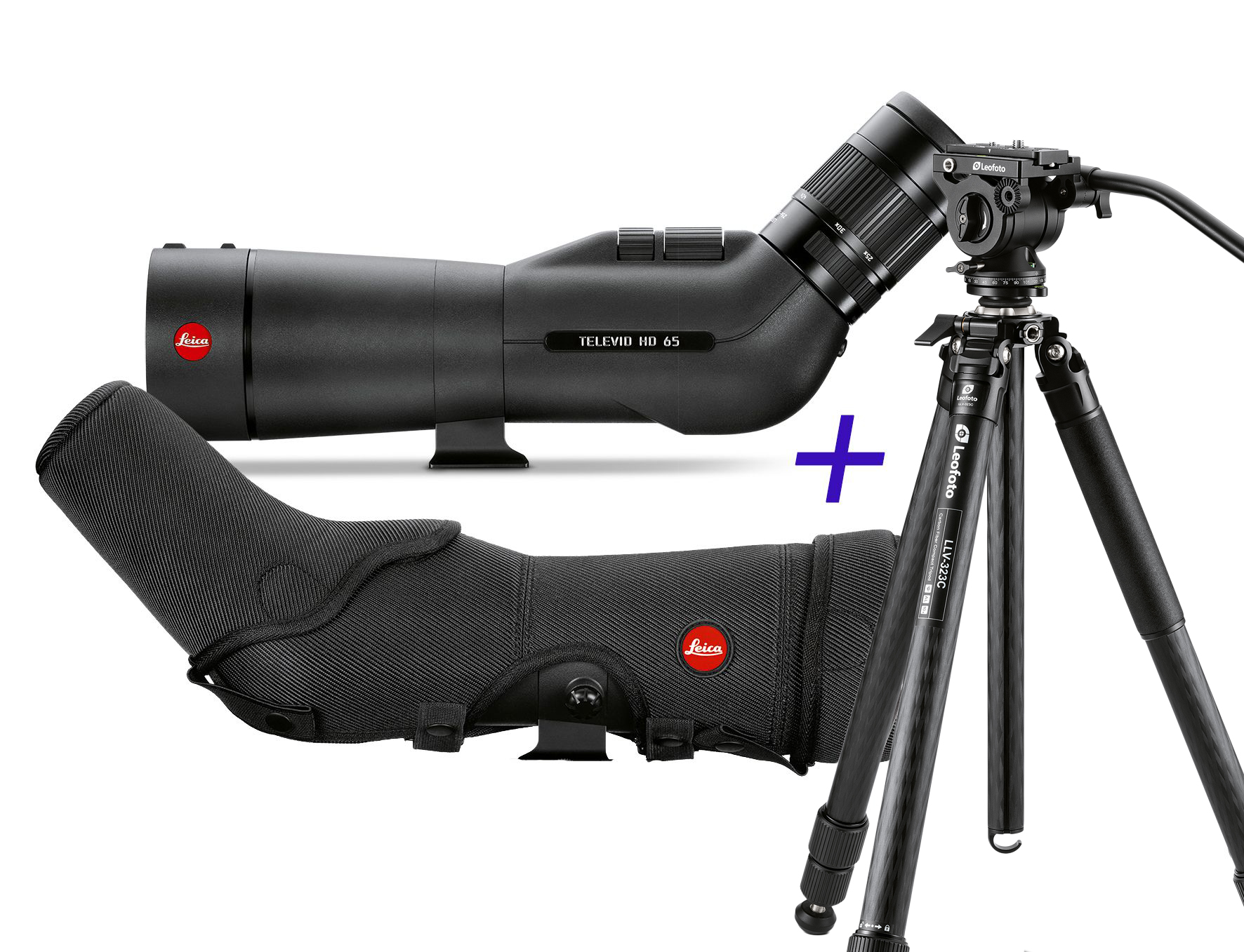 Leica Televid HD 65 Set inkl. 20-60 Okular (Neuheit) Travel-Kit inkl. Leica Tasche & Leica Stativ LV‑323C + BV‑10