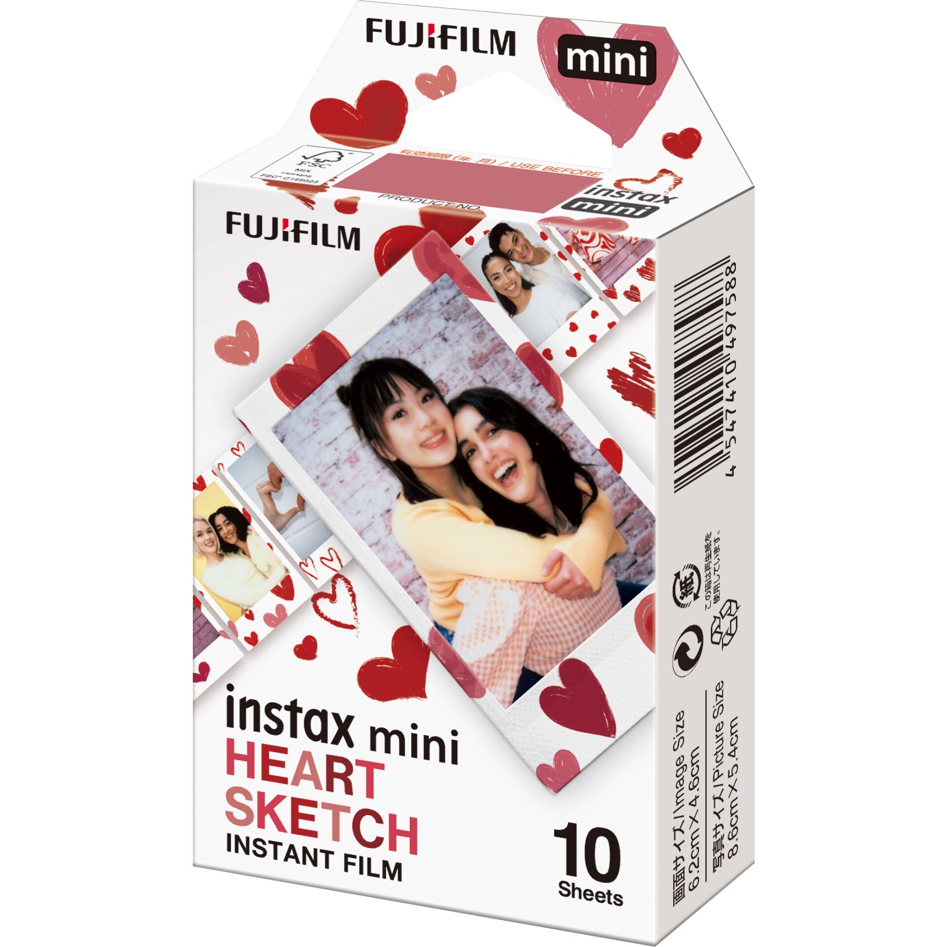 Fujifilm Instax Mini Heart Sketch Sofortbildfilm (10 Aufnahmen)