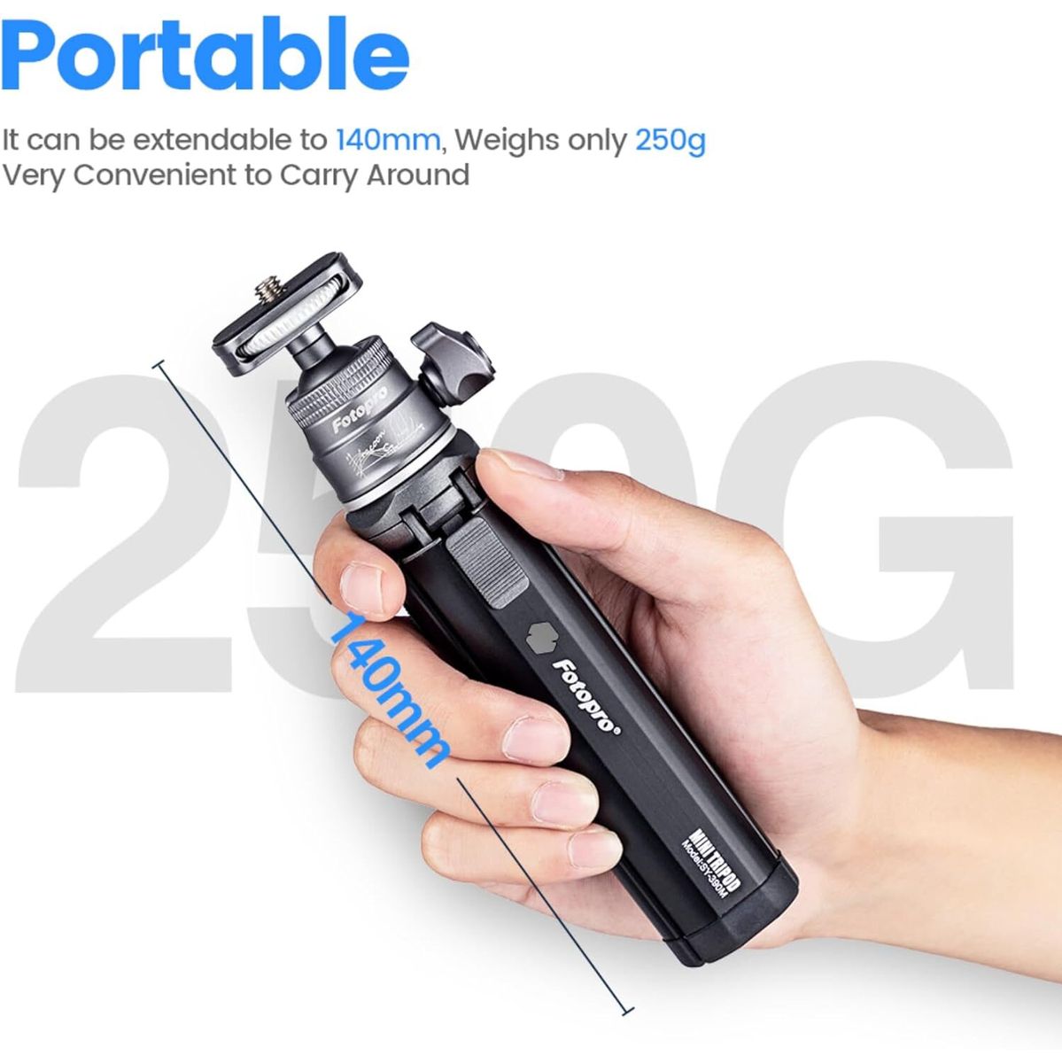 Fotopro SY-390 Pocket Tripod 1 Section Black