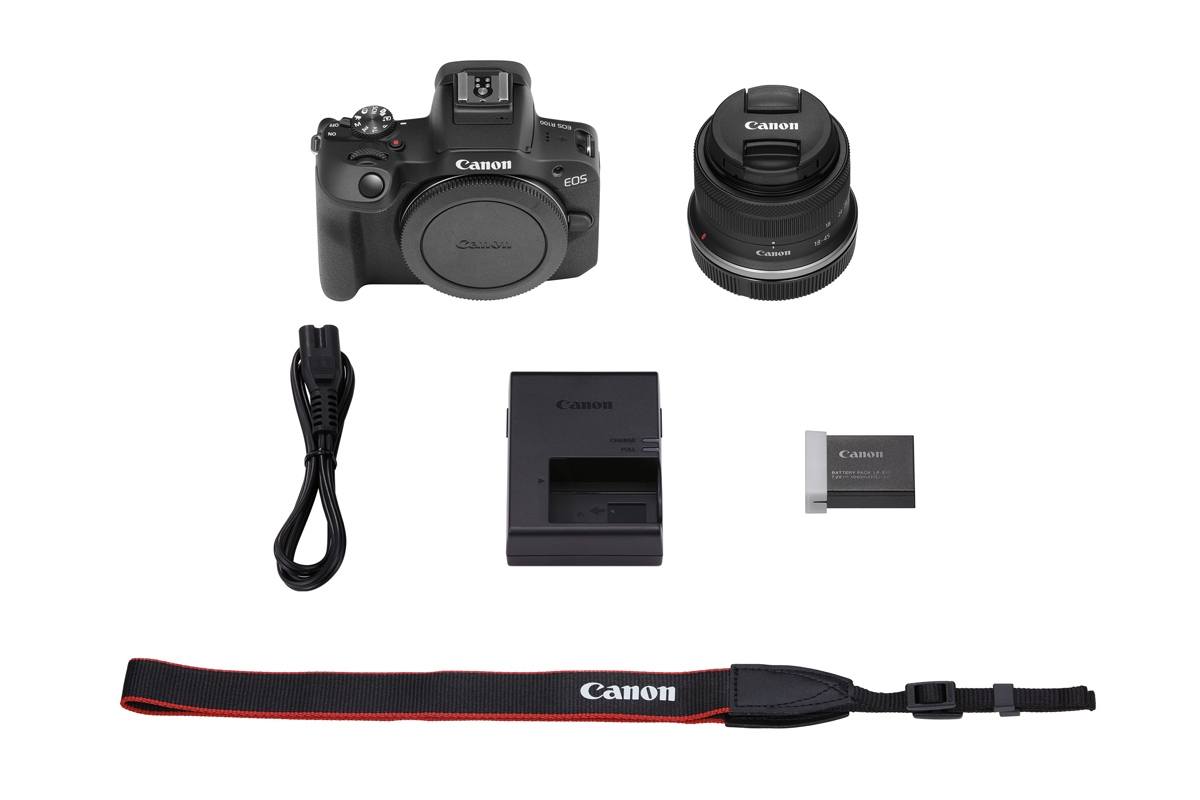 Canon EOS R100 schwarz mit RF-S 18-45mm IS STM + RF-S 55-210mm f/5-7.1 IS STM