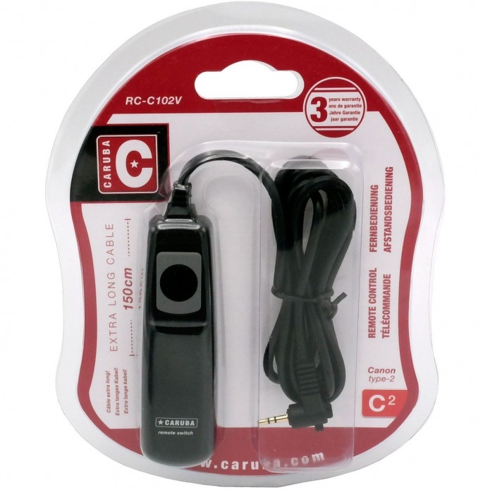 Caruba Kabelfernauslöser Sony Typ 2 mit 1,5 m Kabel – Für Sony Kameras mit Multi Connector