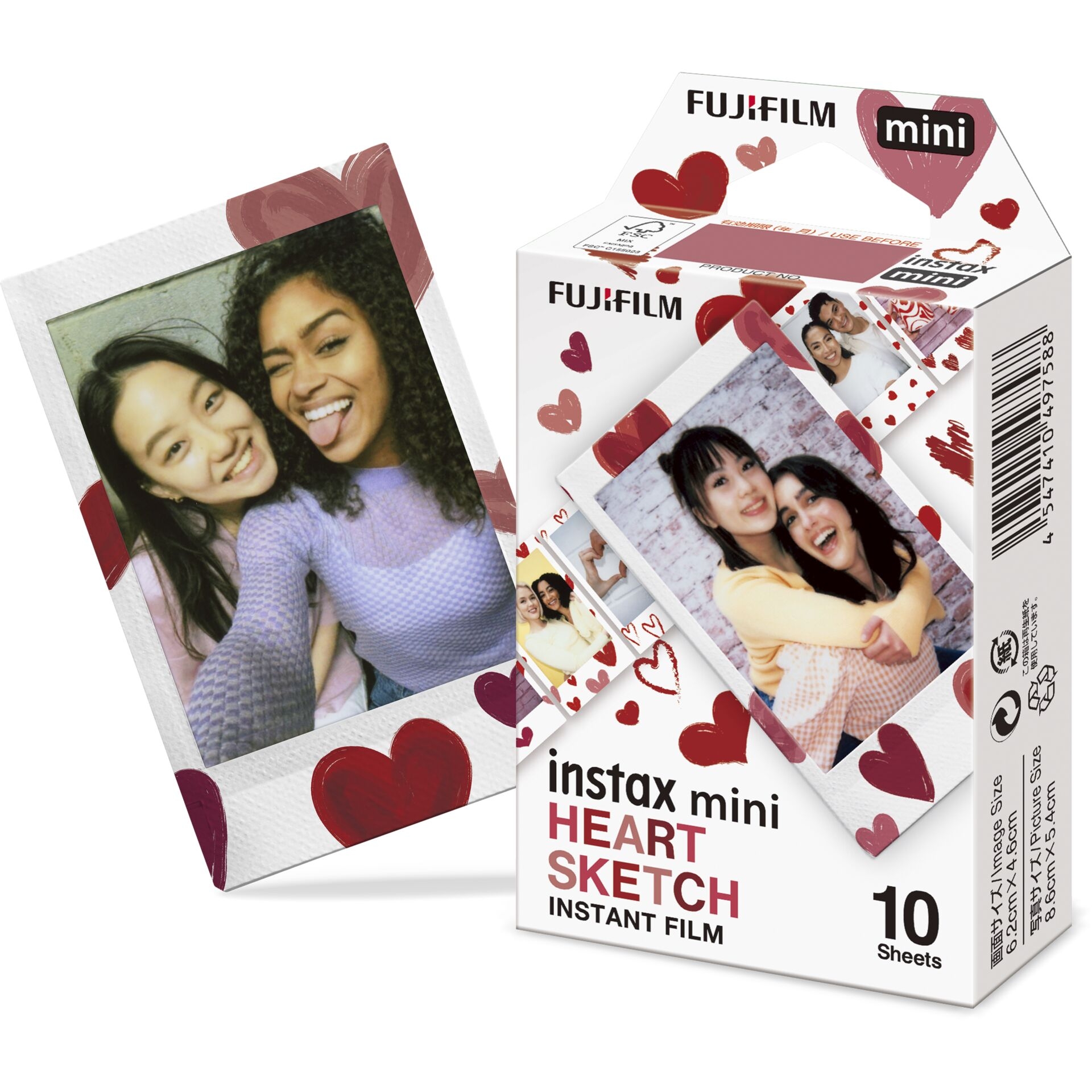 Fujifilm Instax Mini Heart Sketch Sofortbildfilm (10 Aufnahmen)